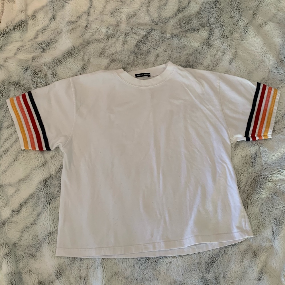 Brandy Melville White top W/ stripes